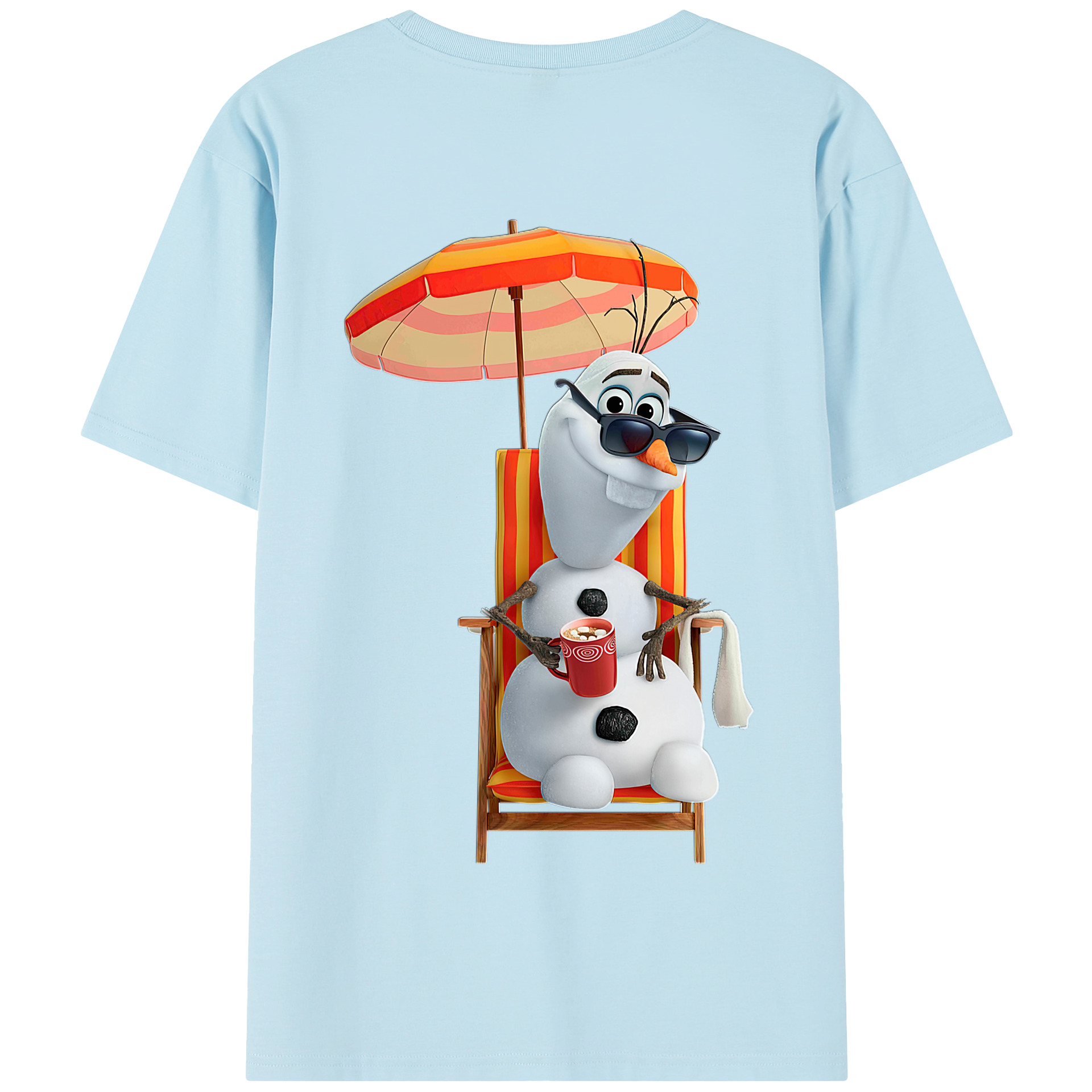 （画像用） アナと雪の女王 アンナ エルサ Frozen Anna Elsa 綿100％半袖Tシャツ（背面プリント）